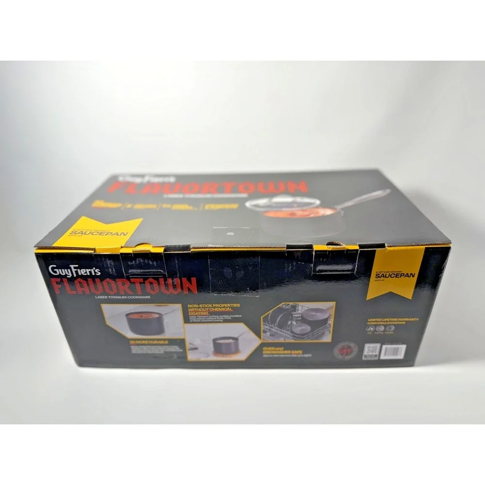 Guy Fieri's Flavortown Laser‎ Titanium 2-Quart Sauce Pan with Lid